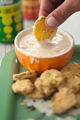 Deep-Fried Pickles with Honey-Mustard Dipping Sauce Recipe