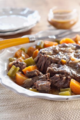 Pot Roasted Beef with Sweet Potatoes and Celery Recipe