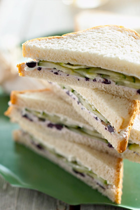 Cucumber, Vidalia Onion, and Cream Cheese Sandwiches Thumbnail