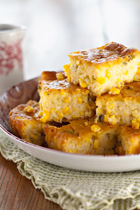 Corn Bread Casserole with Fresh Corn and Green Onions Recipe