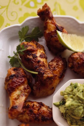 Lime-Marinated Chicken Wings with Avocado Dip Thumbnail