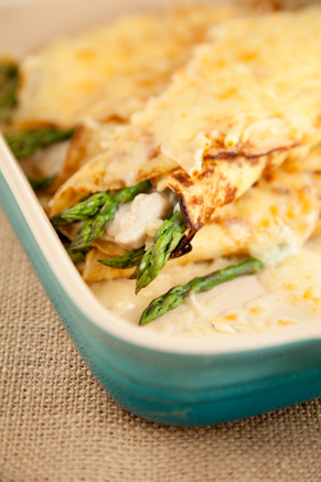 Bobby's Lighter Chicken and Asparagus Crepes Thumbnail