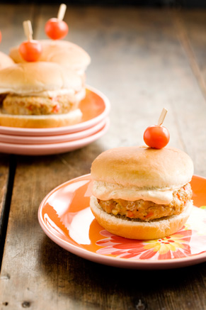 Bobby's Lighter Chicken Creole Burgers with Bayou Mayo Thumbnail