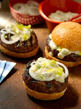 Hot Buffalo Burgers with Blue Cheese Thumbnail