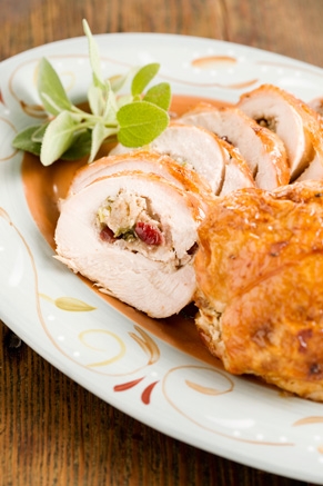 The Deen Bros. Lighter Stuffed Turkey Breast Recipe