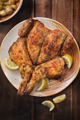 Butterflied Chicken with Roasted Root Vegetables and Pan Gravy Thumbnail