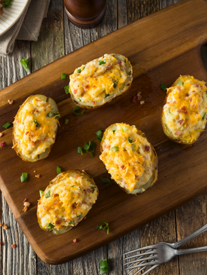 Cheddar and Bacon Twice Baked Potatoes Recipe
