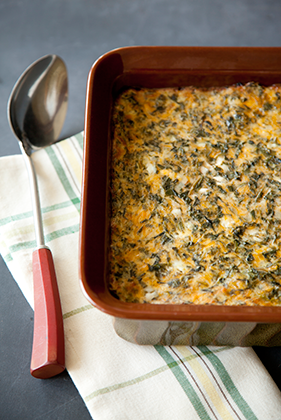 The Deen Bros. Lighter No-Crust Creamed Spinach Quiche Recipe