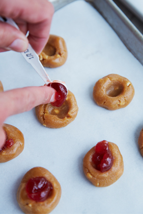 Peanut Butter and Jelly Thumbprint Cookies Thumbnail