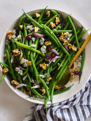 Paula Deen: Green Beans with Walnuts, Cranberries & Blue Cheese Recipe ...