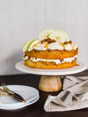 Upside Down Apple Praline Cake