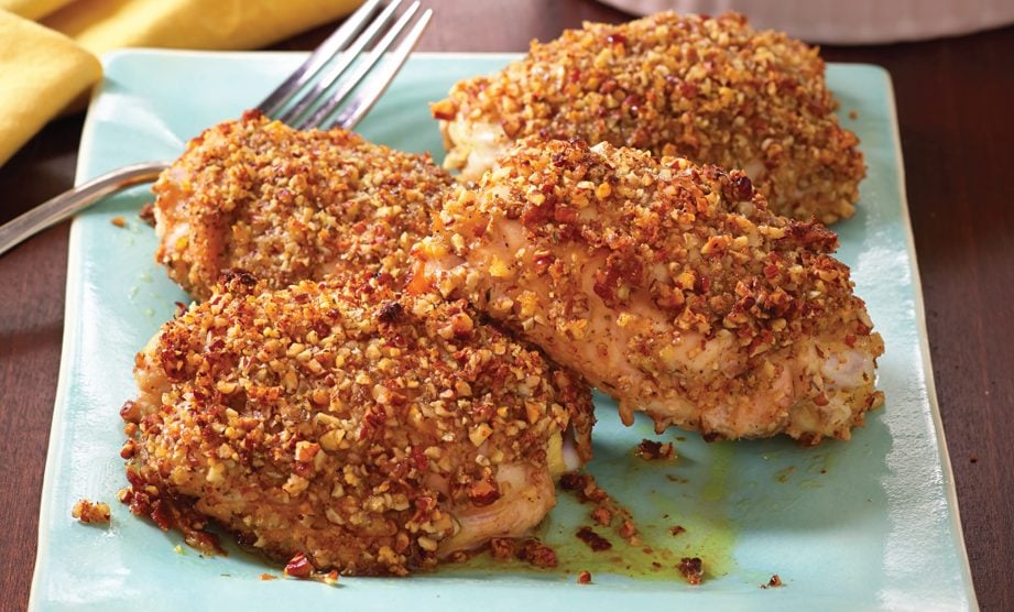 Paula Deen Cuts the Fat, 250 Favorite Recipes All Lightened Up, Exclusive: Pecan-Crusted Chicken Thighs