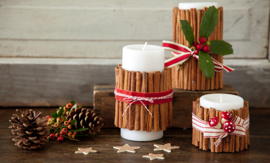 DIY Holiday Cinnamon Stick Candle