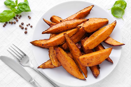 Lighter Roasted Sweet Potato Wedges