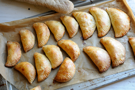 Ham and Double Cheese Turnovers With Honey-Mustard Dipping Sauce Thumbnail