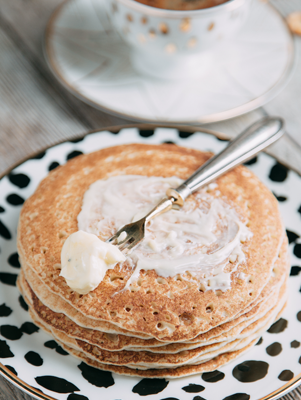 Honey Whole-Wheat Pancakes with Honey Lime Butter | Paula Deen