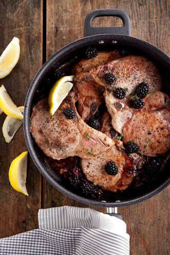 Pan-Fried Pork Chops With Blackberries Recipe