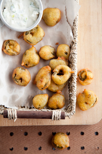 Jalapeño Bottle Caps With Blue Cheese Dip Recipe