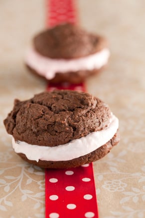 Truffle Whoopie Pies with Cranberry Cream Filling Recipe