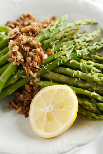 Asparagus with Lemon Pecan Brown Butter Recipe