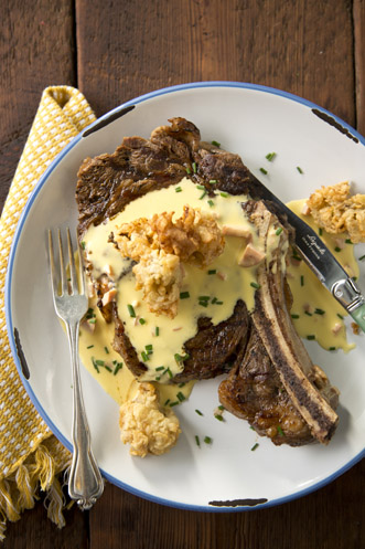 Tybee Grilled Rib-Eye With Fried Oysters Recipe