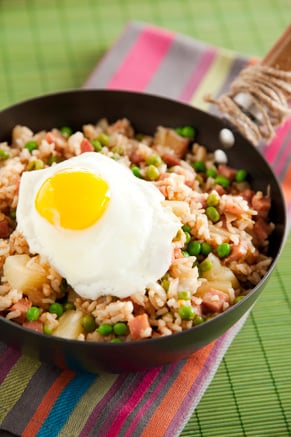Ham Fried Rice With Pineapple and Fried Egg Recipe