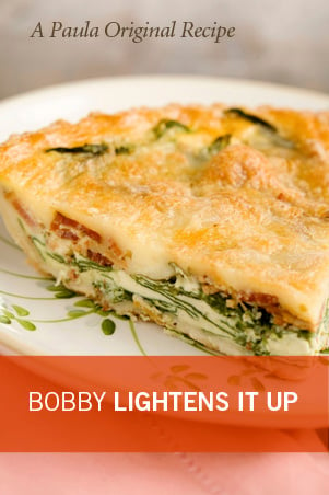 Bobby’s Lighter Spinach and Bacon Quiche Recipe