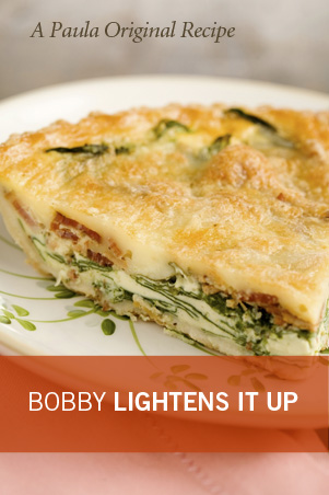 Bobby's Lighter Spinach and Bacon Quiche Thumbnail