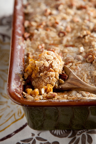 Sweet Potato Bread Pudding with Pecan Crumble Recipe