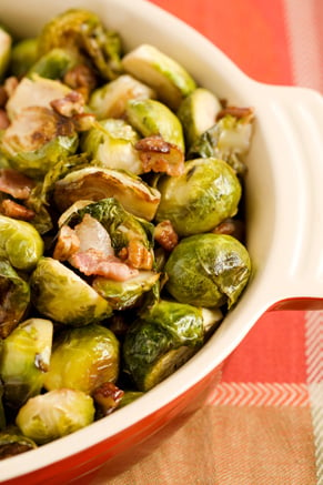 Roasted Brussels Sprouts with Bacon and Pecans Thumbnail