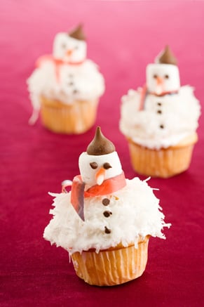 French Snowman Cupcakes Recipe