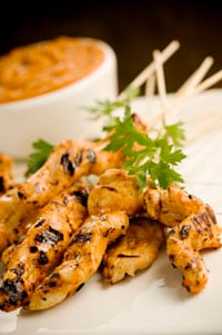 Chicken Satay with Peanut Butter BBQ Sauce Thumbnail
