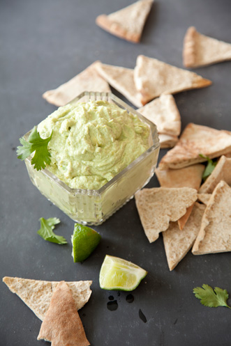 Avocado Goat Cheese Dip with Whole-Wheat Pita Chip Thumbnail