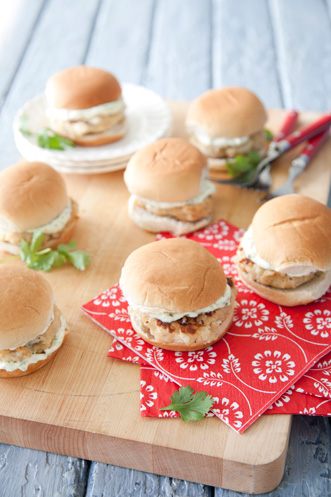 Scallop Burger Sliders with a Cilantro-Lime Mayo Recipe