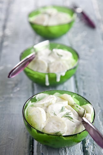 Cold Cucumber Salad Recipe with Creamy Dill Dressing