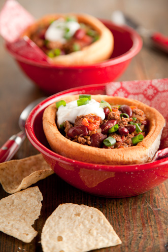 Five Alarm Chili in a Biscuit Bowl Recipe