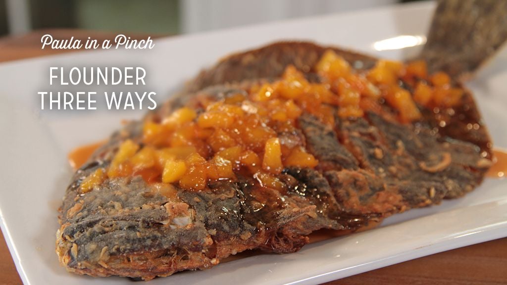 Whole Scored Fried Flounder With Sweet Peach and Hot Pepper Jelly Sauce Thumbnail