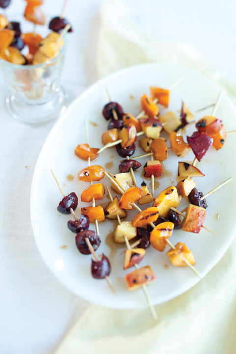 Grilled Fruit Skewers With Vanilla Bean Glaze Recipe