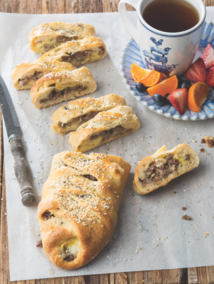 Sausage, Egg and Cheese Breakfast Braids