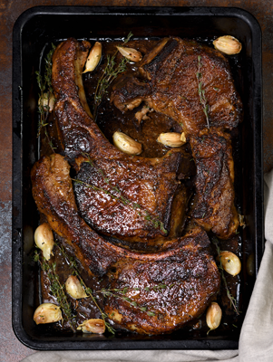 Bobby's Special Seared and Baked Thick-Cut Pork Chops