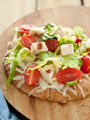 Chicken Caesar Pita Pizza