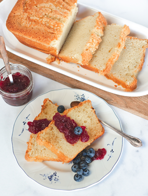 Toasted Pound Cake With Blueberry Coulis
