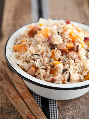 Pumpkin Risotto with Sage and Spicy Sausage Thumbnail