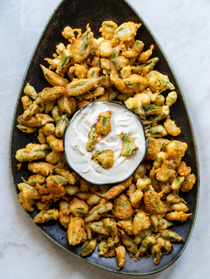 Cajun Tempura Okra with Scallion Dipping Sauce Thumbnail