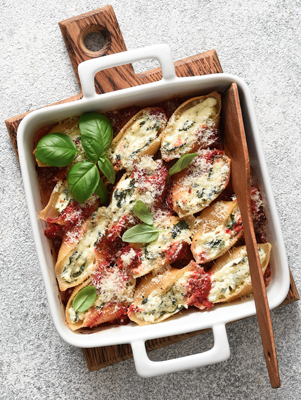 Spinach and Ricotta Stuffed Shells