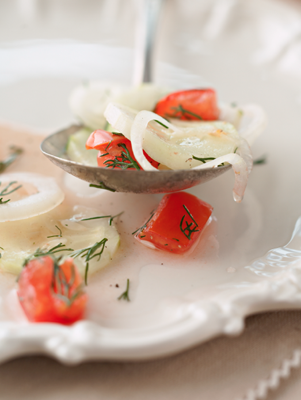 Quick Pickled Cucumber, Tomato and Onion Salad