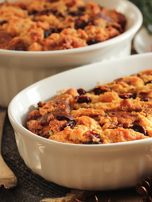 Fruitcake Bread Pudding with Whiskey Sauce
