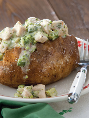 Creamy Chicken and Broccoli Baked Potatoes