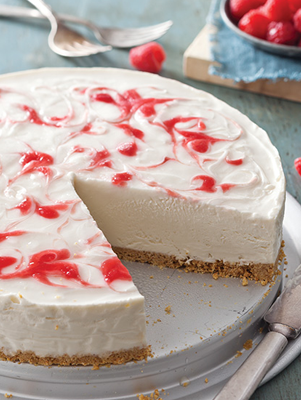 No-Bake Raspberry Swirl Cheesecake