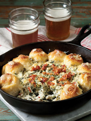 Turnip Greens and Bacon Dip with Pull-Apart Bread Thumbnail